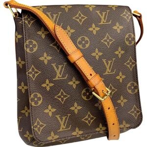 Louis Vuitton Musette Salsa Monogram Shoulder Bag Brown